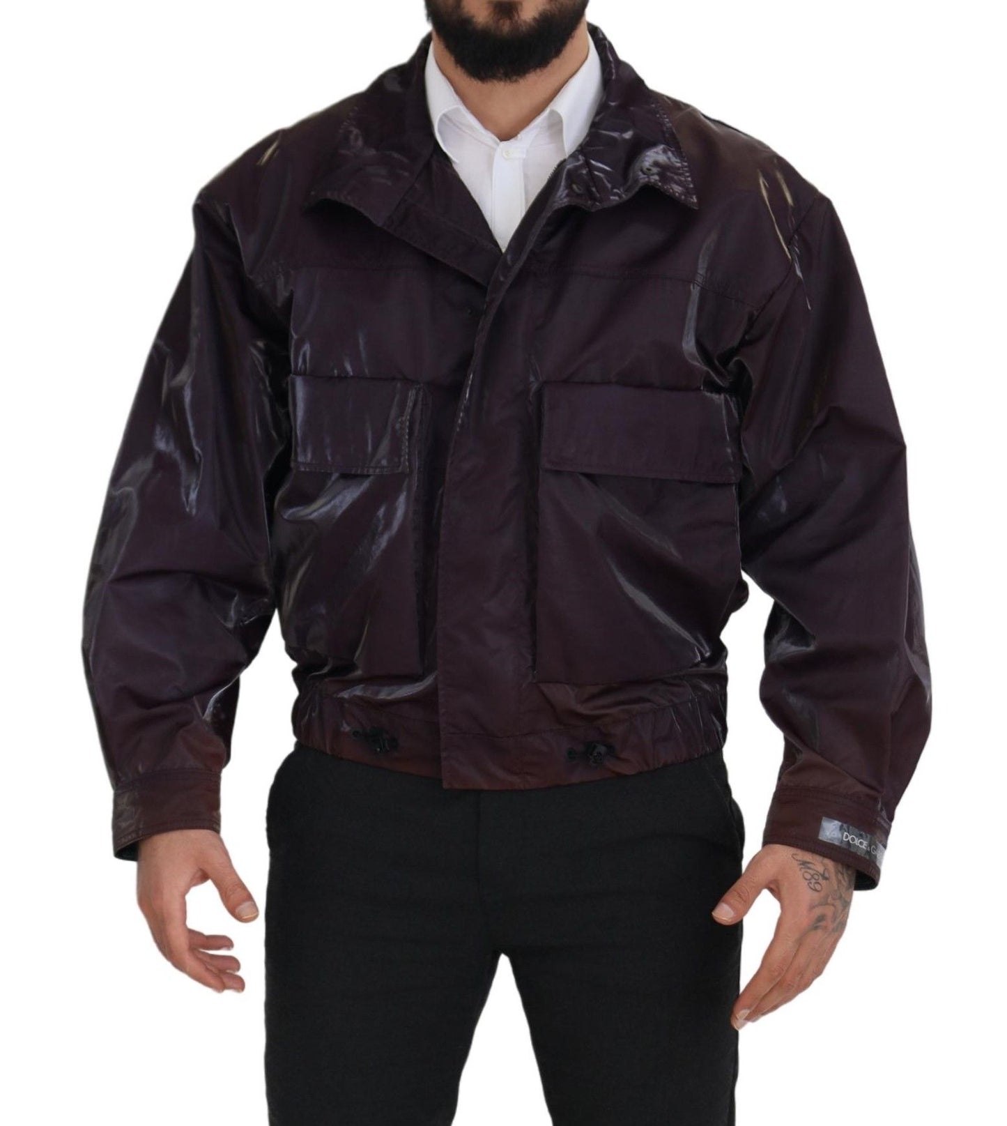 Elegante chaqueta de motorista morada