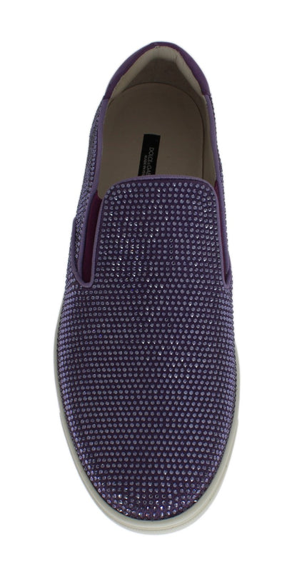 Elegantes zapatillas de deporte de moda con strass en color morado