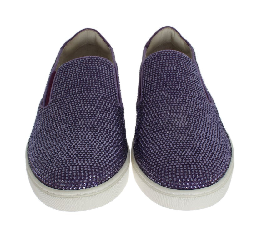 Elegantes zapatillas de deporte de moda con strass en color morado