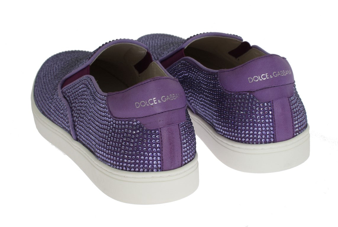 Elegantes zapatillas de deporte de moda con strass en color morado