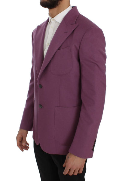 Elegant Purple Cashmere-Silk Blend Blazer