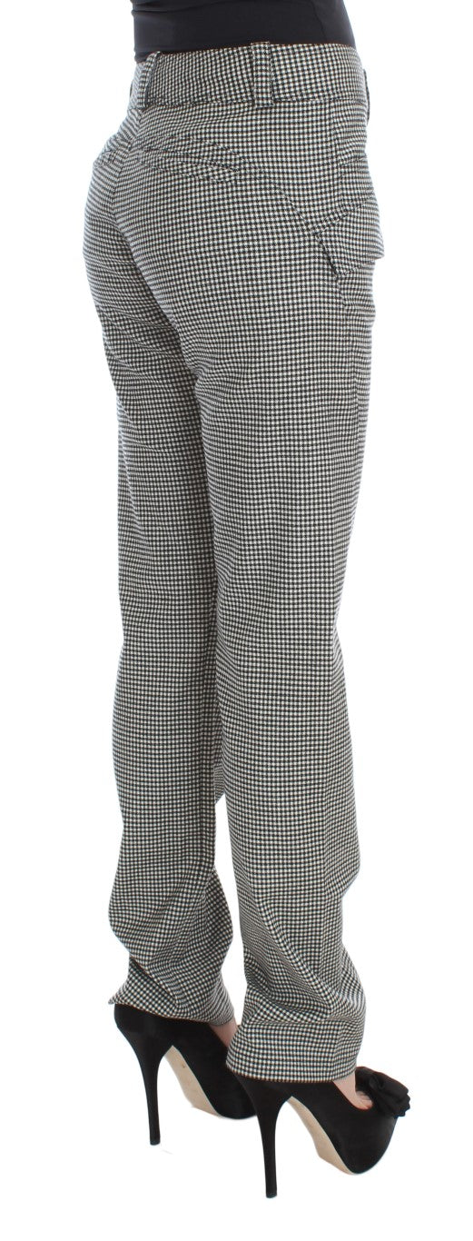 Chic Checkered Black & White Regular Fit Pants