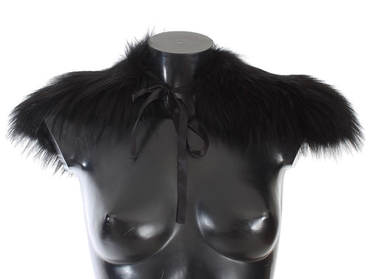 Black Fox Fur Chic Shoulder Wrap