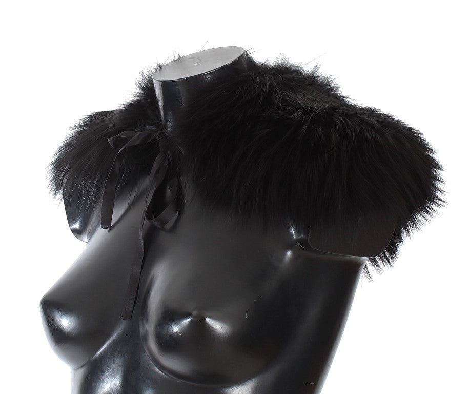 Black Fox Fur Chic Shoulder Wrap