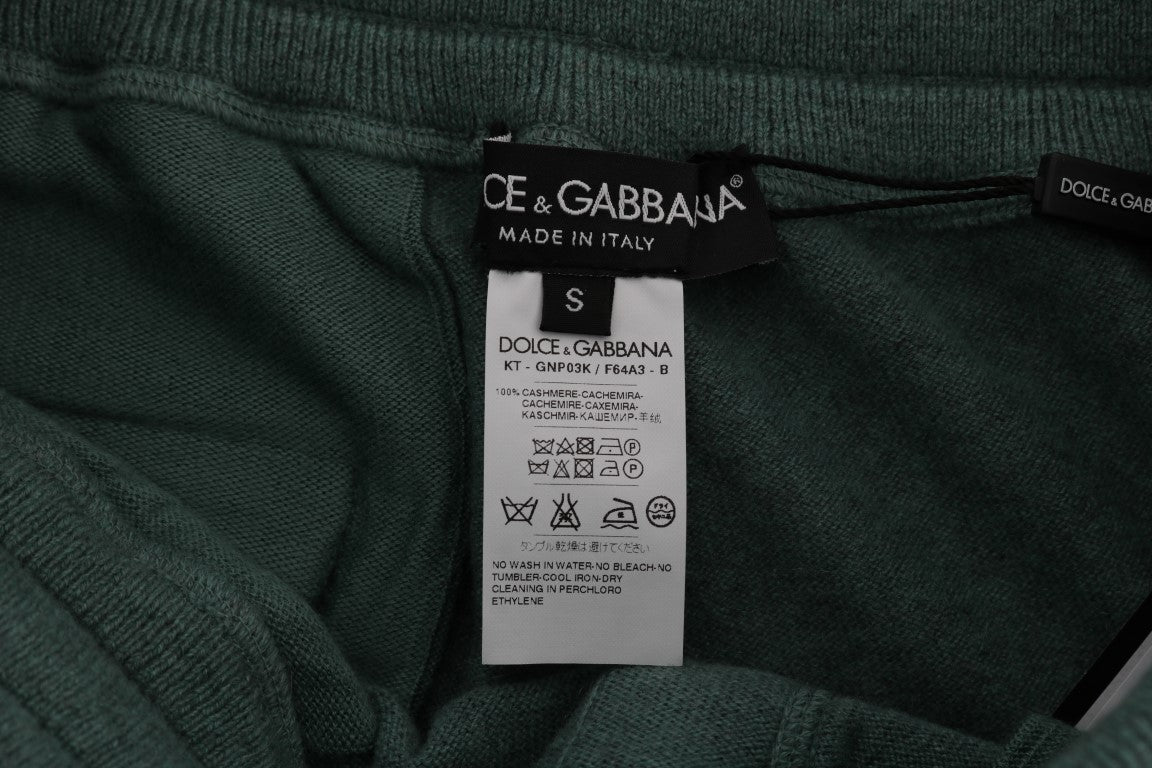 Pantalones deportivos elegantes de cachemira verde