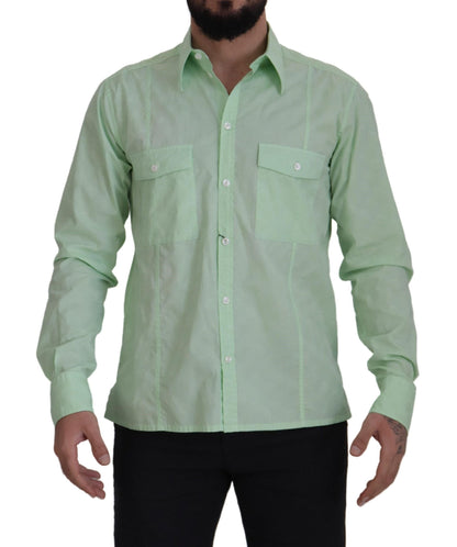 Camisa informal de botones y corte ajustado en color verde menta