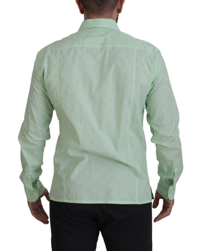 Camisa informal de botones y corte ajustado en color verde menta