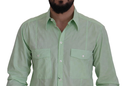 Camisa informal de botones y corte ajustado en color verde menta