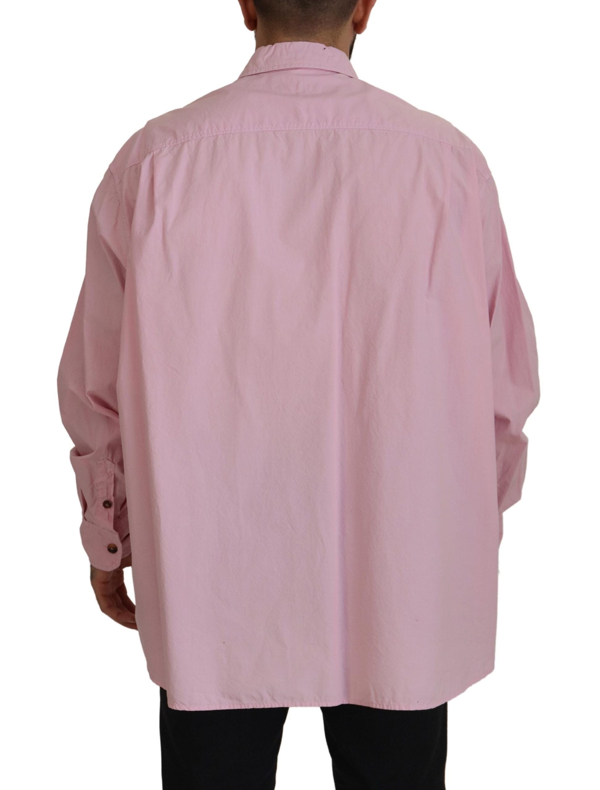 Camisa elegante informal de algodón en color rosa