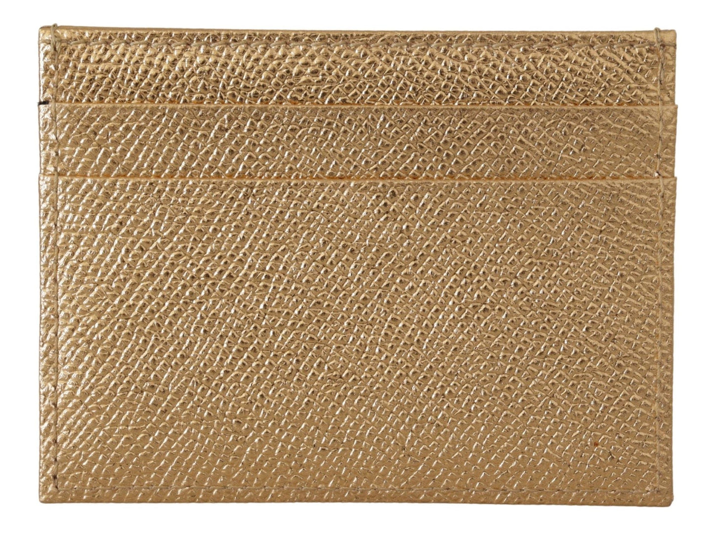 Elegante tarjetero de piel dorada
