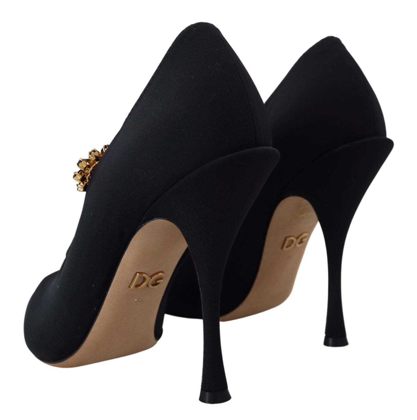 Elegantes zapatos negros Mary Jane con cristales