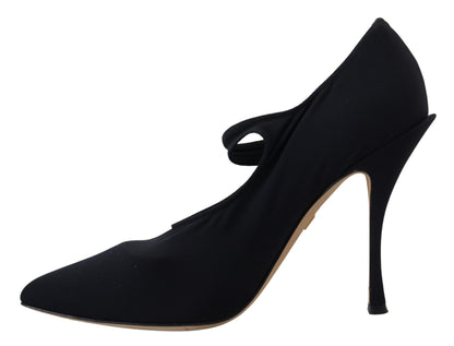 Elegantes zapatos negros Mary Jane con cristales