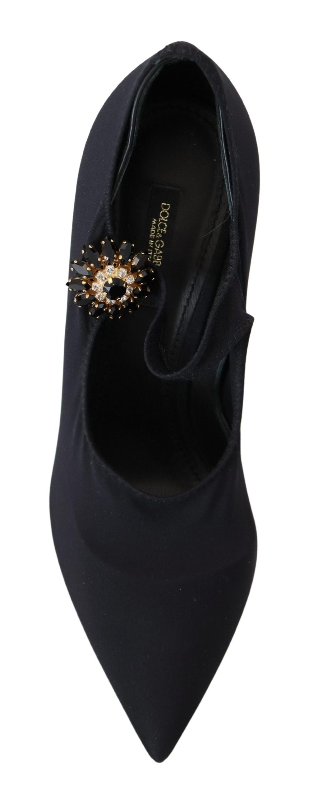 Elegantes zapatos negros Mary Jane con cristales