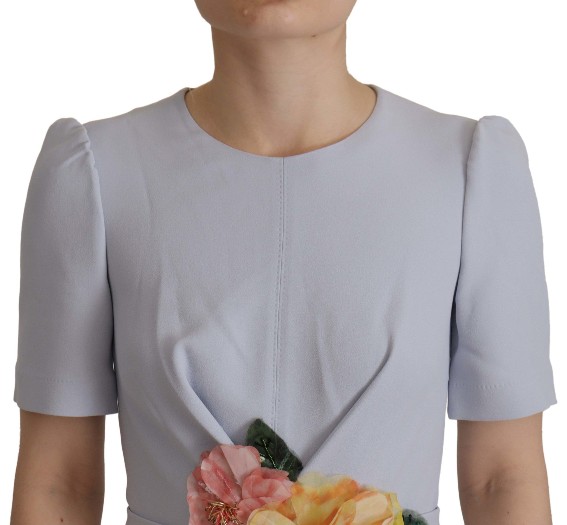 Elegante vestido azul claro de línea A