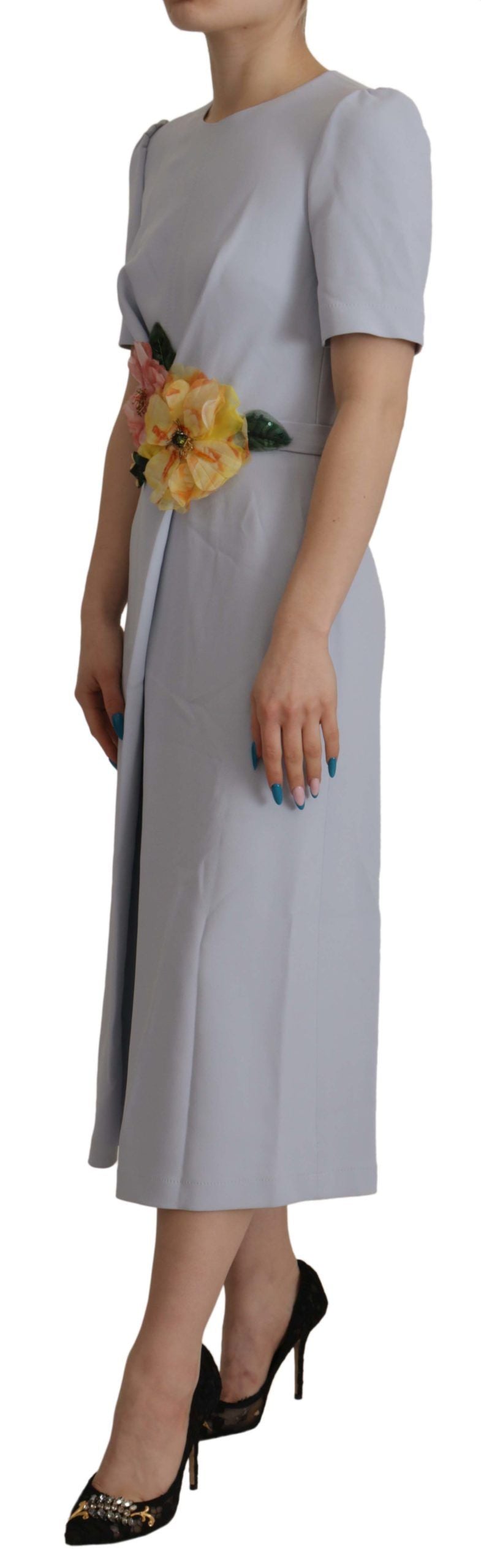 Elegante vestido azul claro de línea A