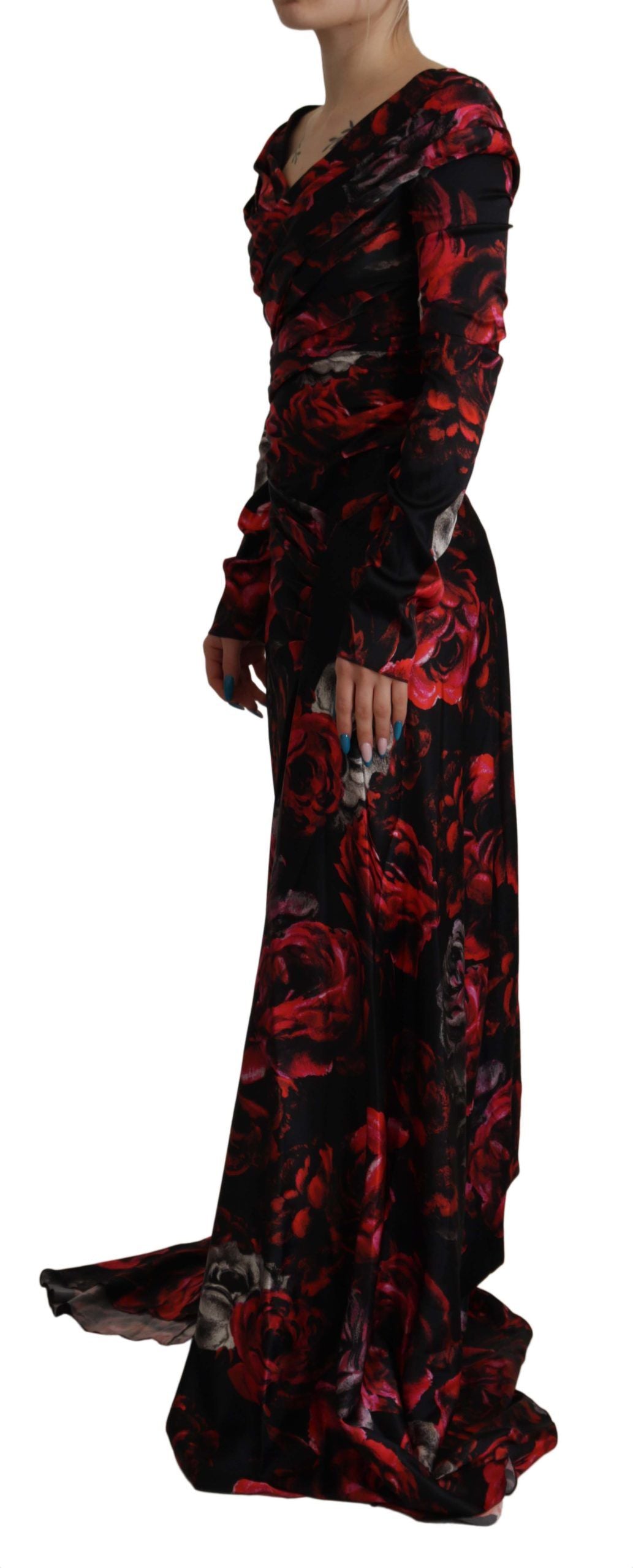 Elegante vestido de novia floral de línea A