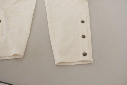 Elegantes pantalones blancos de cintura alta