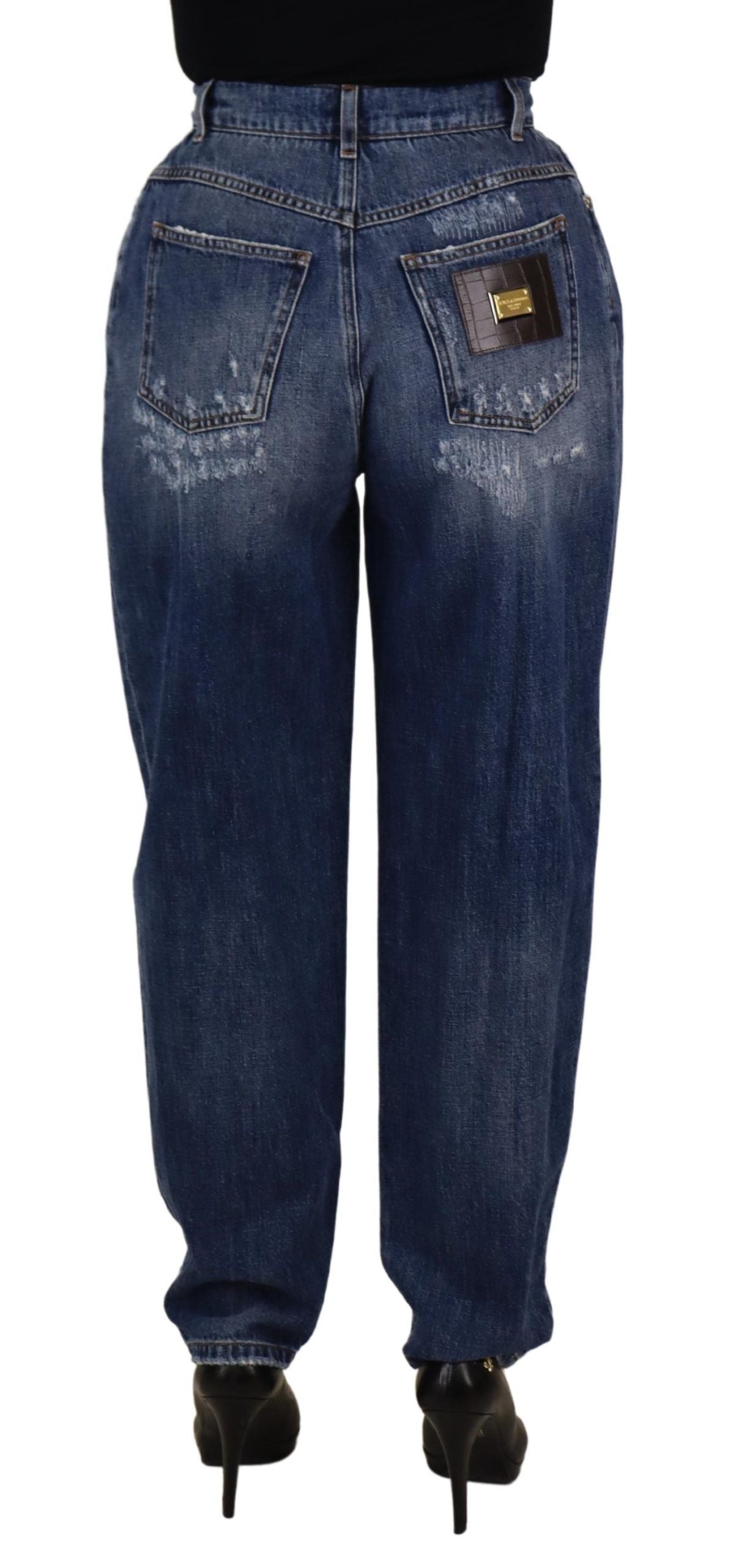 High Waist Skinny Denim Jeans - Chic Blue Washed