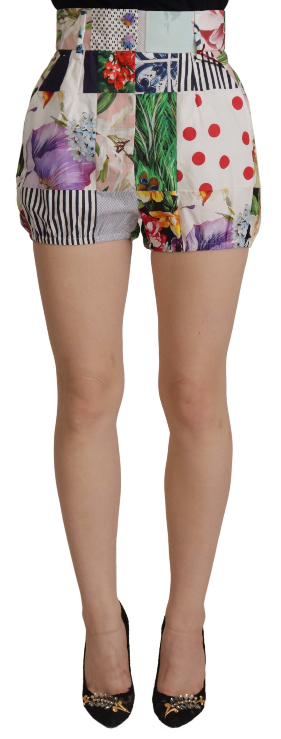 Patchwork High Waist Designer Shorts