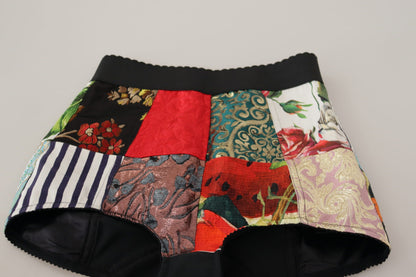 Pantalones cortos de cintura alta con parches multicolores