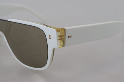 Elegantes gafas de sol de acetato blanco para mujer