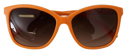 Gafas de sol redondas naranja chic para mujer