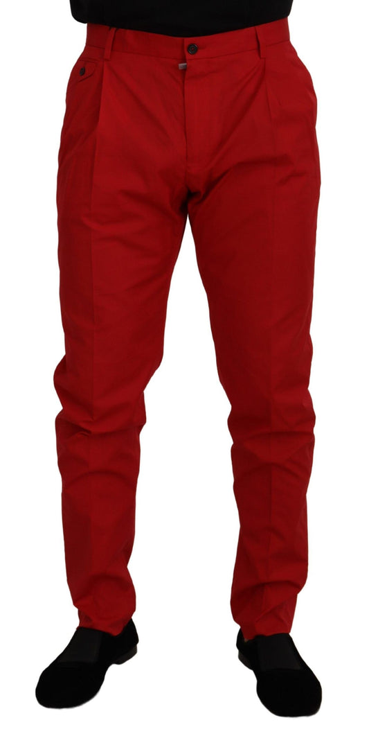 Elegant Slim Fit Crimson Chinos