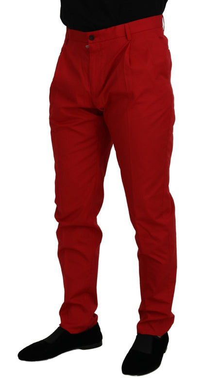 Elegant Slim Fit Crimson Chinos