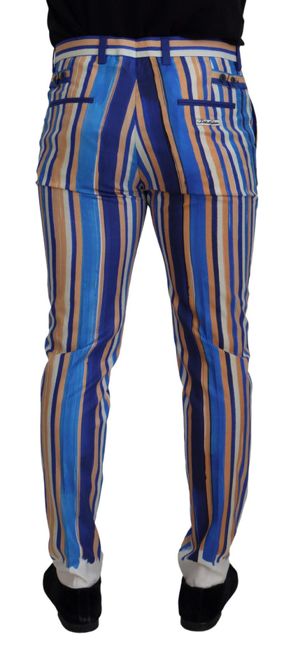 Sleek Striped Slim Fit Chinos