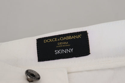 Elegant Slim Fit White Skinny Jeans