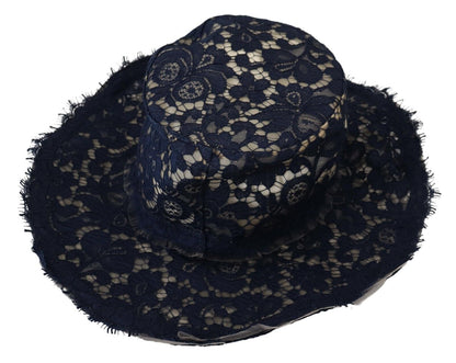 Elegant Wide Brim Blue Hat