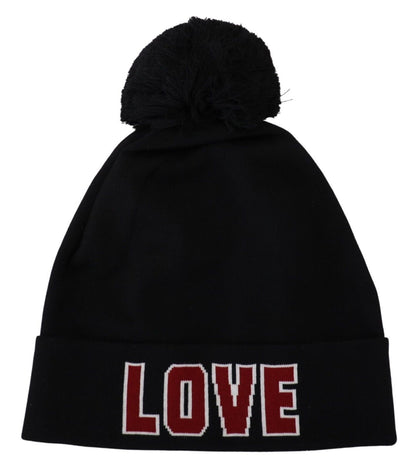 Gorro elegante de lana virgen negra