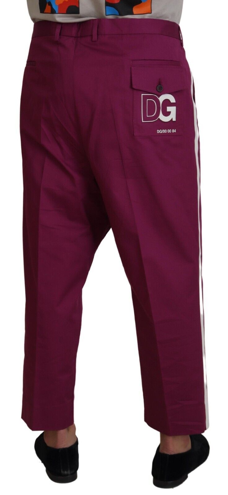 Elegant Magenta Cotton Stretch Pants