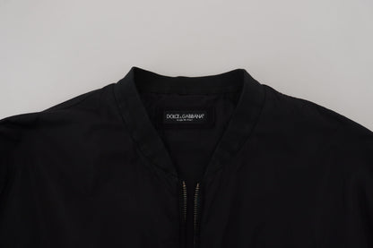 Elegante chaqueta bomber negra