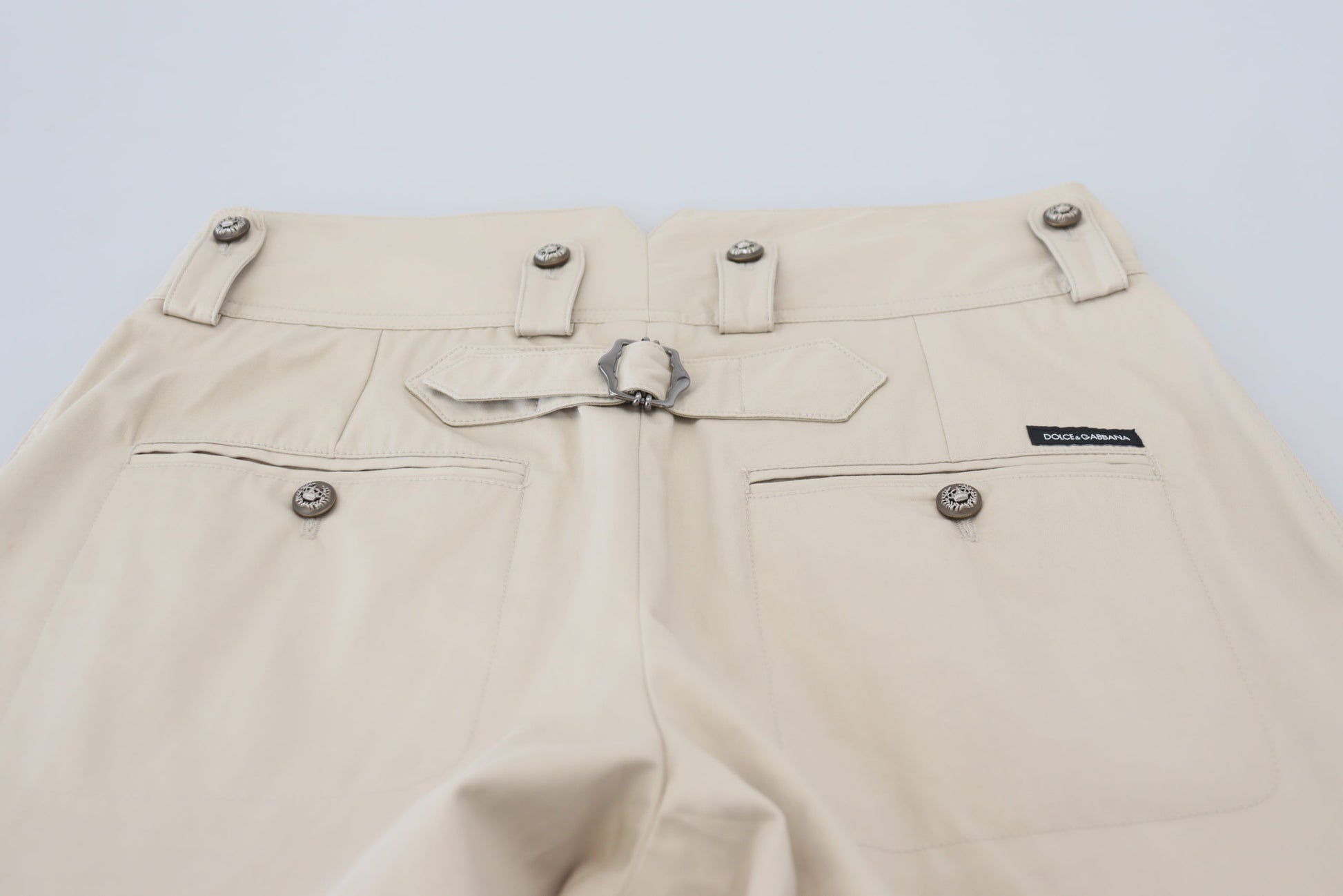 Elegante pantalón de algodón beige