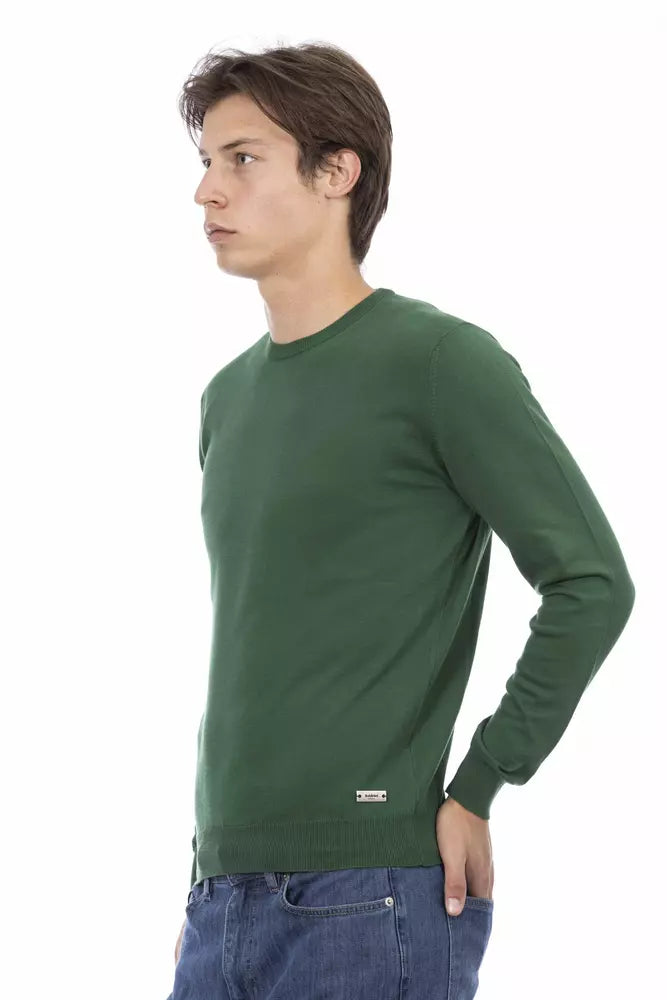 Green Cotton Mens Sweater