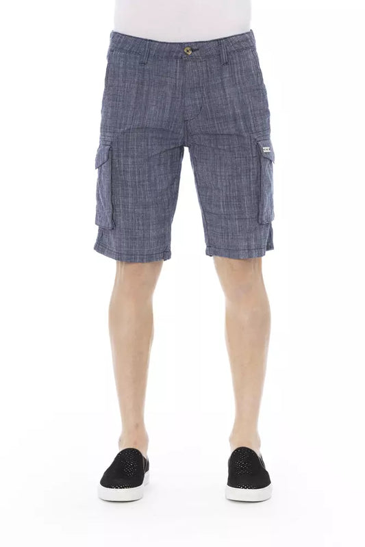 Blue Cotton Men Short