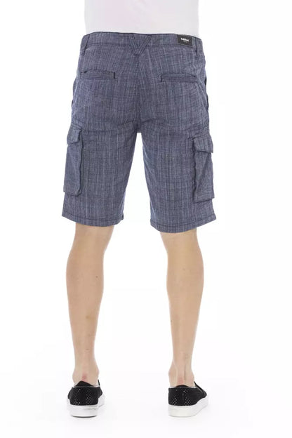 Blue Cotton Men Short