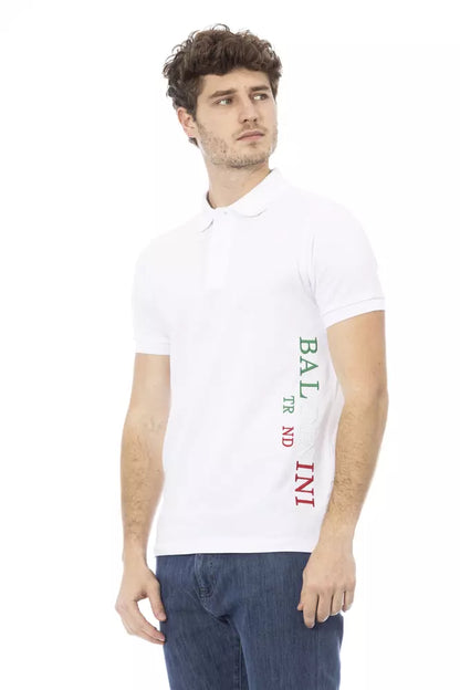 Polo de algodón blanco para hombre