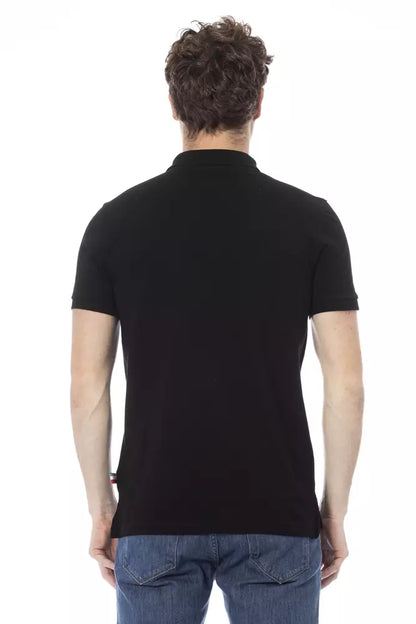 Polo negro de algodón para hombre