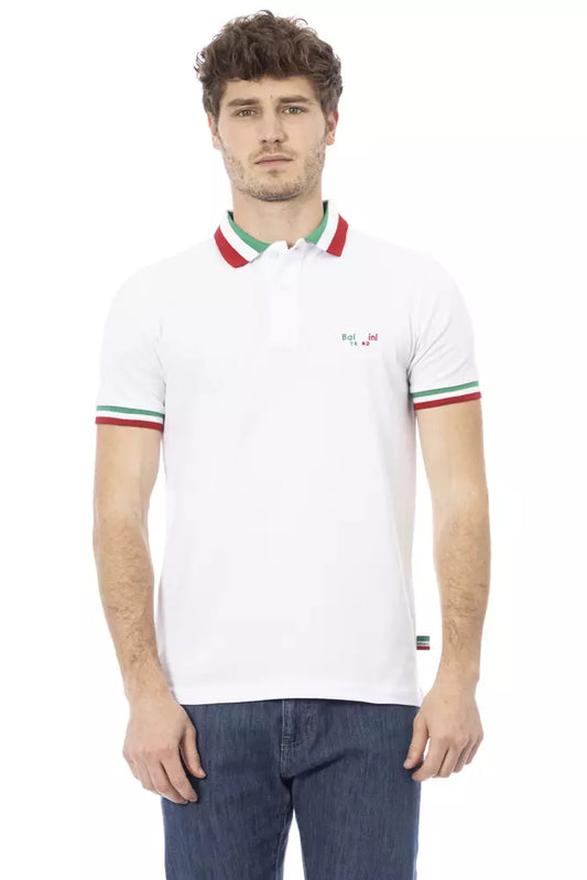 Polo de algodón blanco para hombre