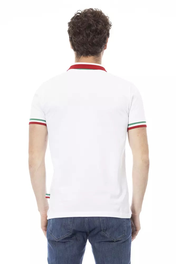 Polo blanco de algodón para hombre