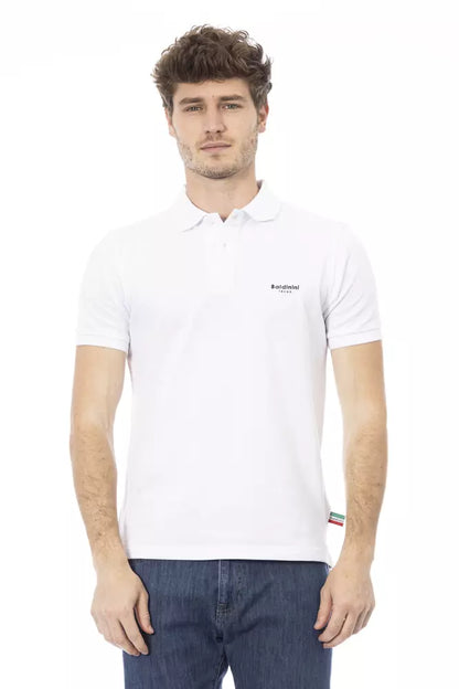 White Cotton Men Polo Shirt