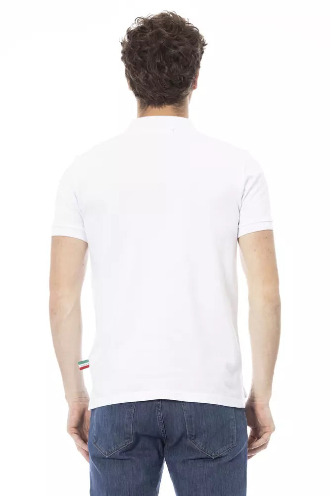 White Cotton Men Polo Shirt