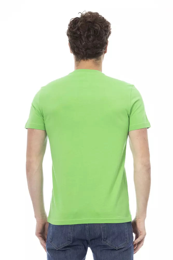 Green Cotton Men T-Shirt