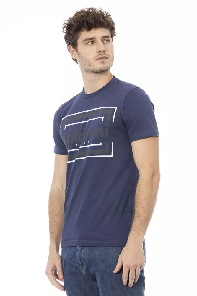 Blue Cotton Men T-Shirt