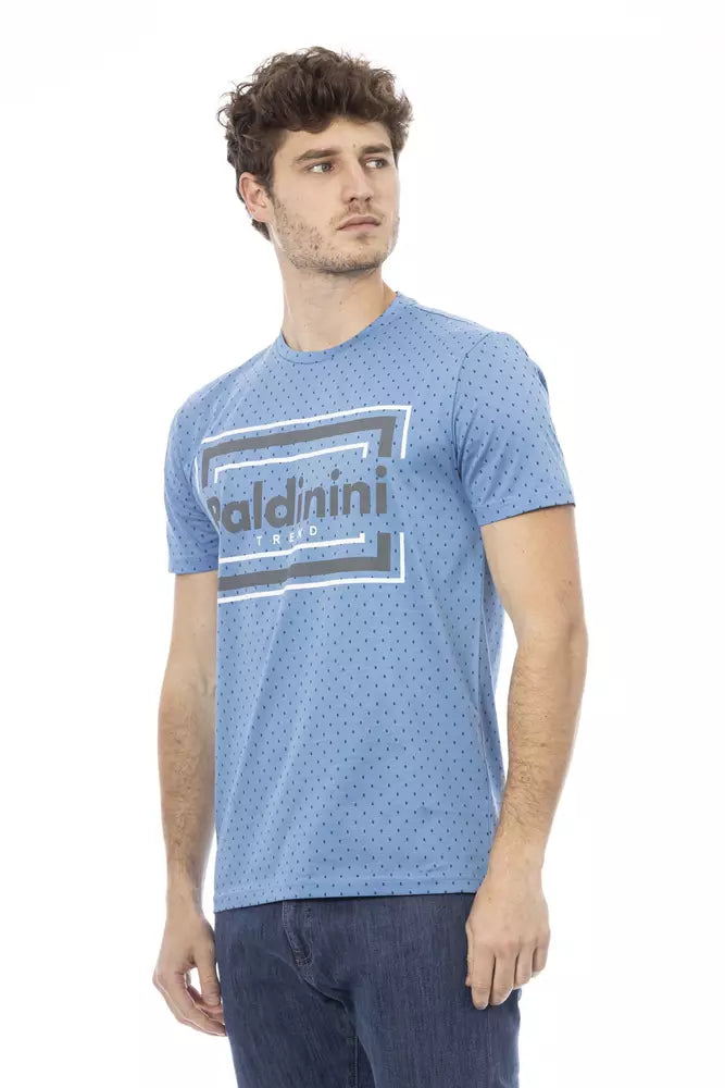 Camiseta de algodón azul claro para hombre