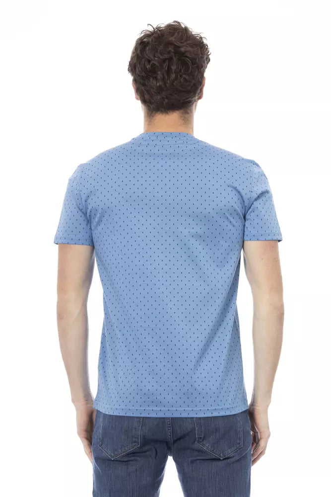 Camiseta de algodón azul claro para hombre