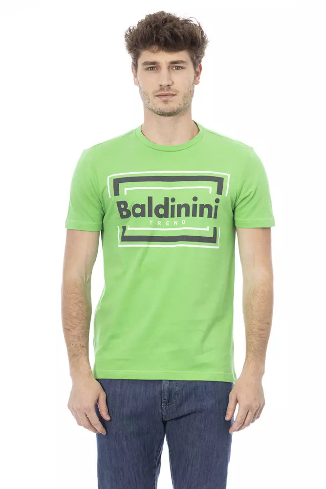 Camiseta de algodón verde para hombre