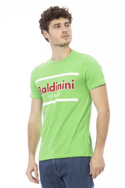 Camiseta de algodón verde para hombre